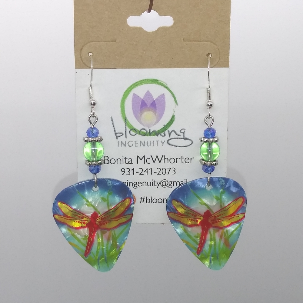 Guitar Pick Dangle Earrings